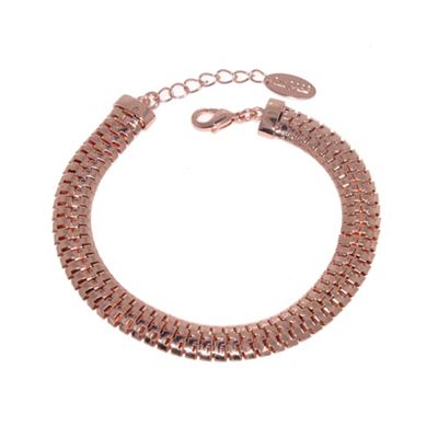 Rose gold plated mesh chain clasp bracelet